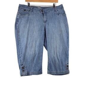 Lee Jean Capris Women's 18W Just Below Waist Blue Denim Fading Cotton Stretch